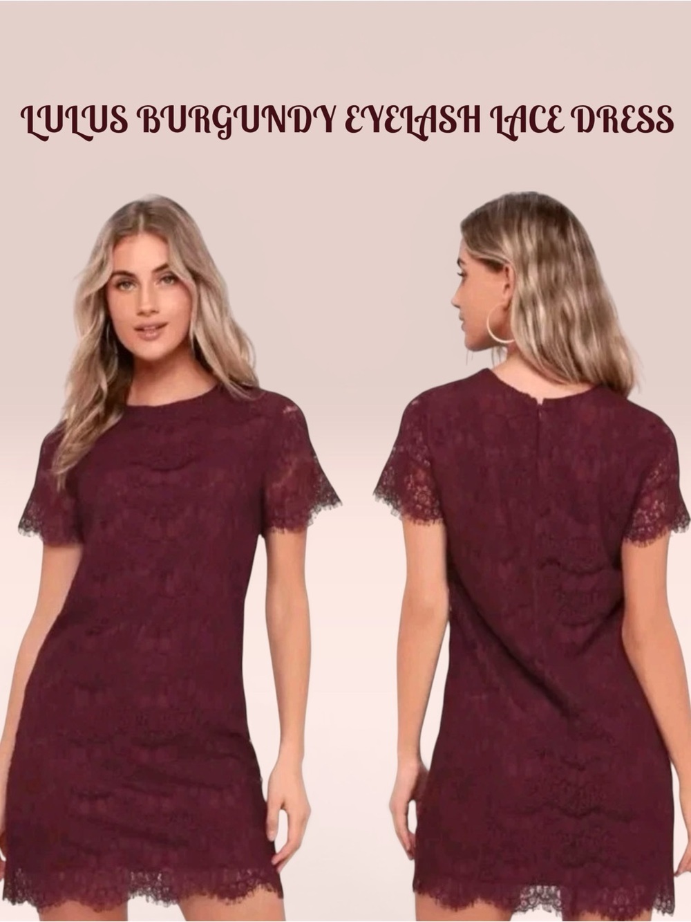 🌼Lulu's Burgundy Lace Mini Dress